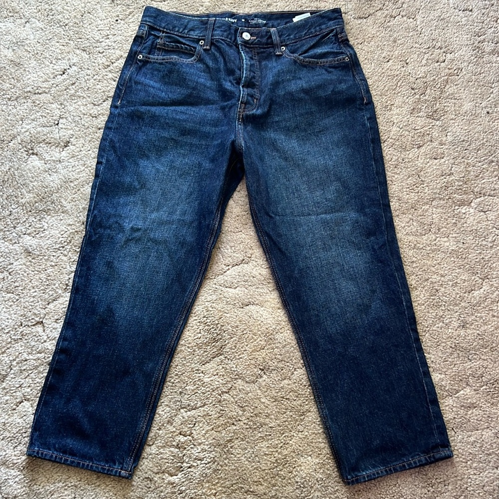 Women’s NWOT Old Navy high rise slouchy straight secret slim pocket jeans -10